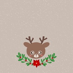 reindeer with christmas tree