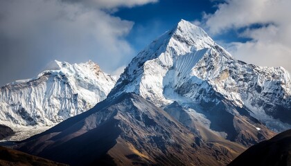 snowcapped mountain peak against sky