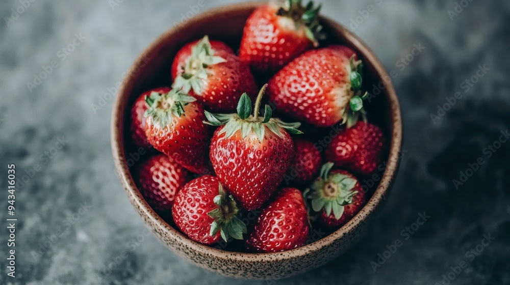 Canvas Prints Bowl of Ripe Strawberries