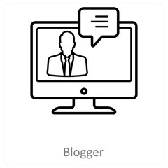 blogger and article icon concept