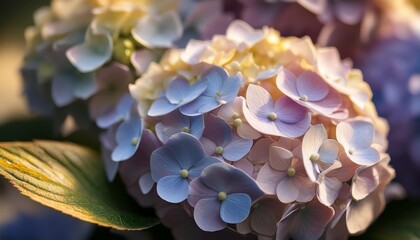 detail of an early hydrangea flower hydrangea macrophylla