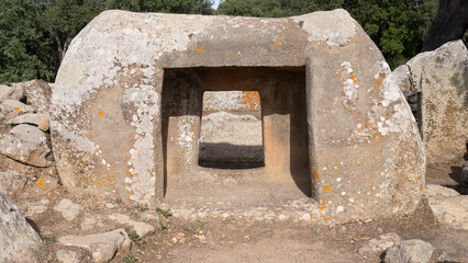 megalithic menhirs arise in the nuragic village pranu muttedu Goni