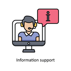 Information Support Vector filled outline icon design illustration. insurance symbol on white background EPS 10 File .