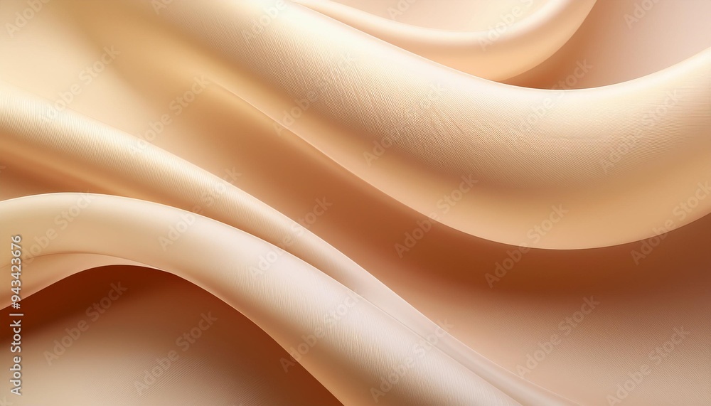 Wall mural soft flowing beige curves create a gentle abstract design with a soothing and elegant feel