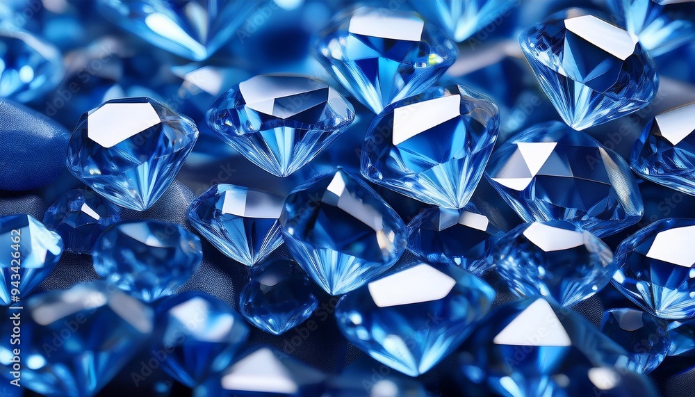 Wall mural realistic diamond texture close up blue gem