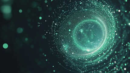 Obraz premium Digital tunnel of cyberspace with particles and lighting.