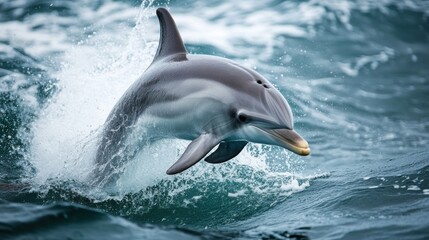 Dolphin Leaping Through Ocean Waves