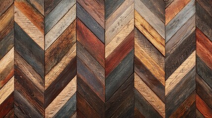 Top view of a chevron wooden floor pattern in natural wood tones, adding dynamic and stylish design elements