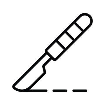 black scalpel cutting line clip art preview