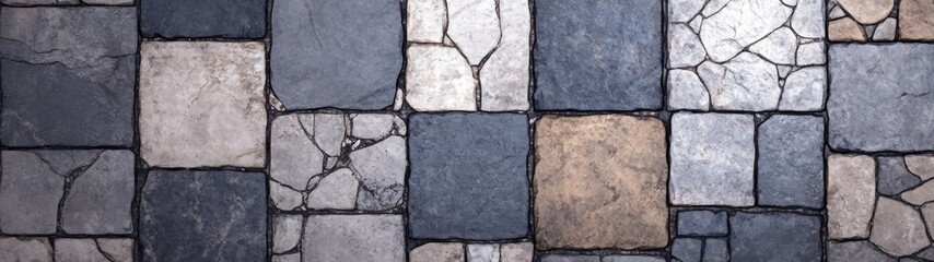 Obraz premium Cobblestone Textures in Grey and Beige, detailed seamless patterns, ideal for minimalist backgrounds, clean surfaces, versatile for design projects, enhances visual appeal.