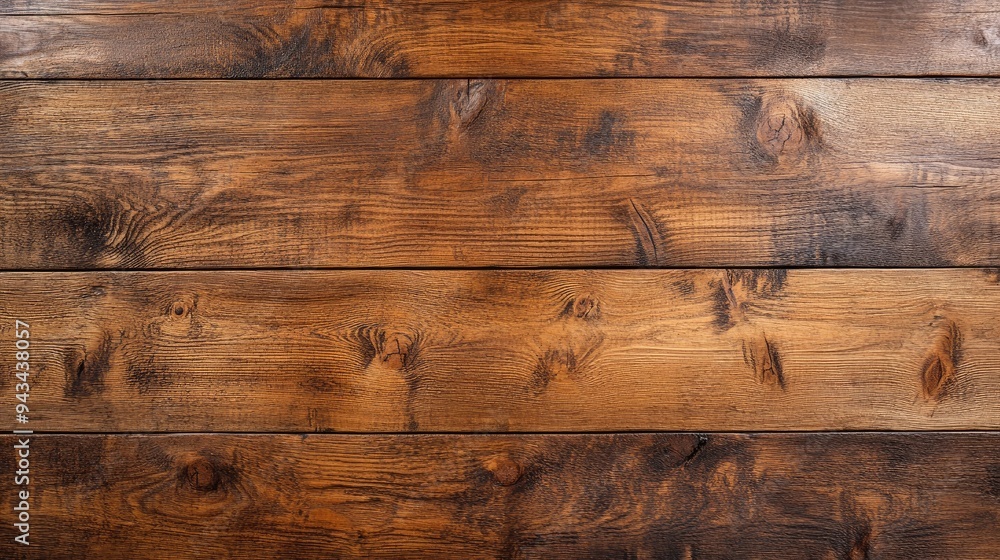 Poster top view of a rustic wooden floor with natural grain and texture, ideal for backgrounds and product 
