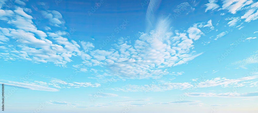 Poster pale blue sky texture material with thin clouds providing copy space image
