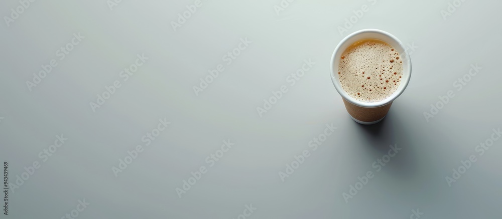 Aufkleber an impressive close up photo of an empty paper cup on a clean white backdrop with copy space image i