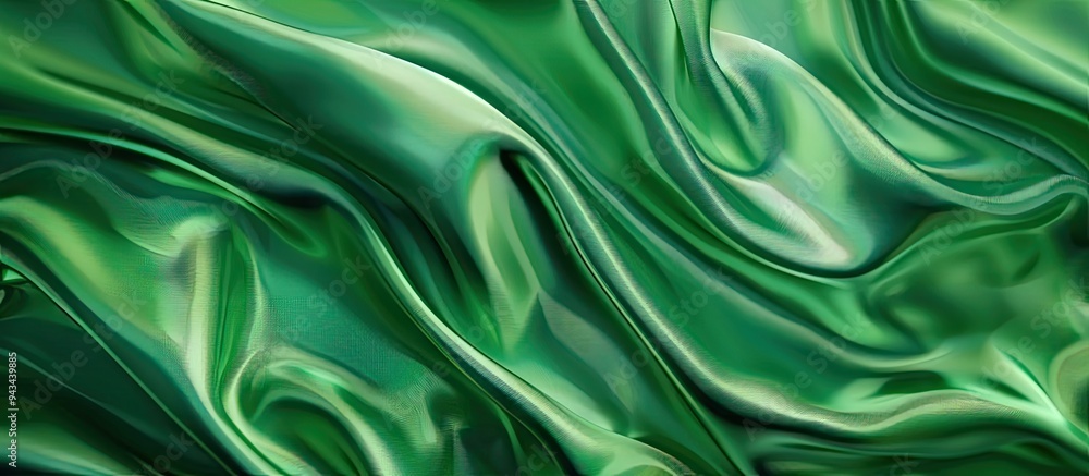 Leinwandbilder smooth and elegant luxury green silk fabric can serve as a colorful textured background for a close 