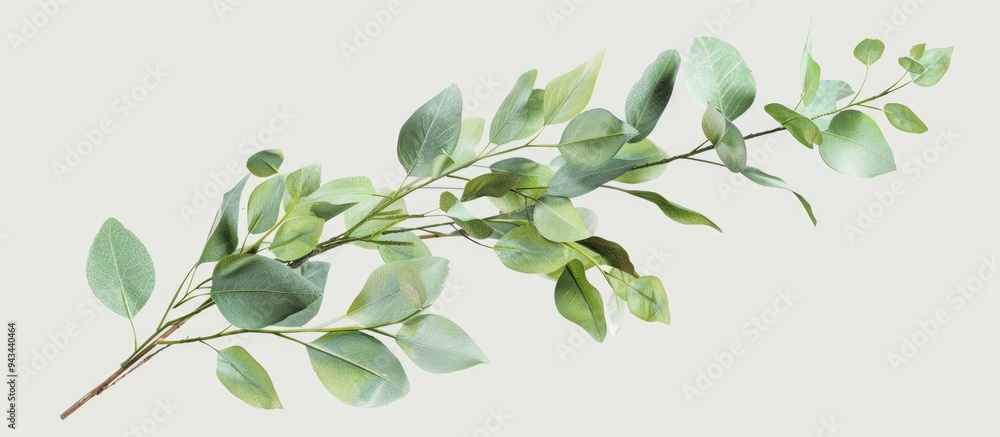 Aufkleber a green eucalyptus branch on a clear background serves as a backdrop for showcasing products such as