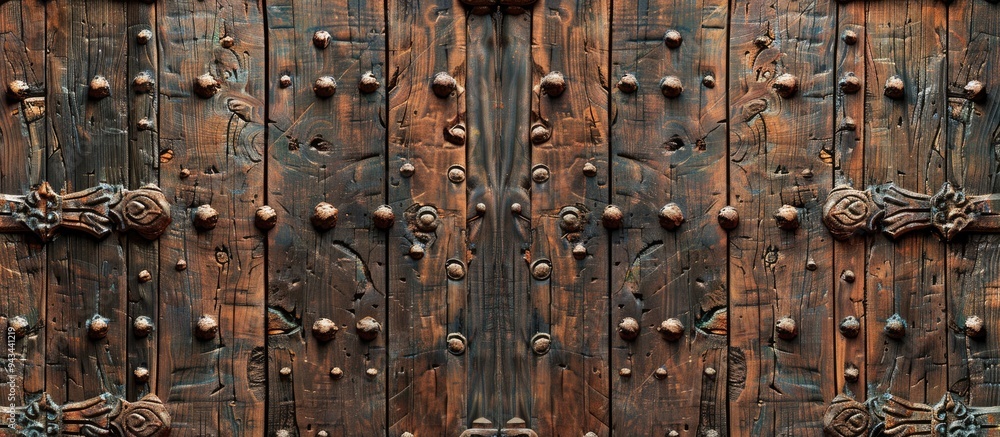 Poster wooden door background with an aged wood texture showcasing intricate natural patterns ideal for a c