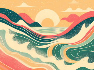 A luministic painting showing enchanted tides of twilight