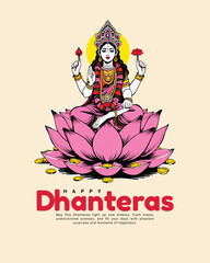 Happy Dhanteras and Dhanatrayodashi with Diwali celebration Social Media Post Template Banner