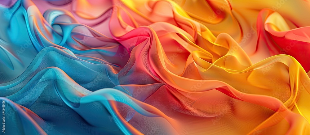 Fototapete vibrant fabric layers create an appealing pattern in a copy space image