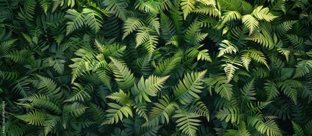 Poster lush green fern with delicate fronds ideal for nature enthusiasts with an appreciation for intricate