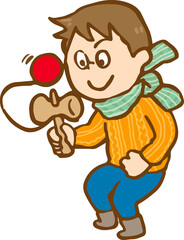 けん玉をする男の子