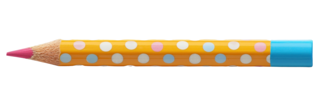 PNG Colorful polka dot pencil