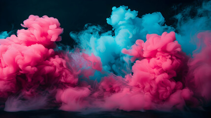 Fototapeta premium Cloud Smoke Fills The Frame With Pink And Blue