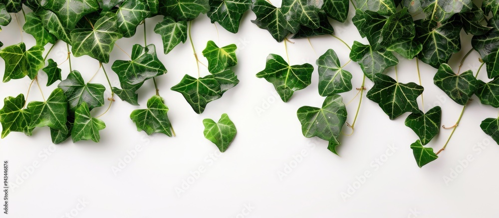 Poster ivy hedera plant displayed on a white background with copy space image
