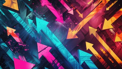 A vibrant and dynamic illustration of arrows pointing in different directions, symbolizing the diverse range of possibilities open to us through continuous learning.