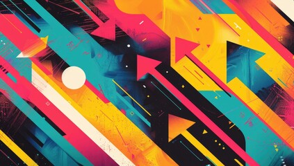 A vibrant and dynamic illustration of arrows pointing in different directions, symbolizing the diverse range of possibilities open to us through continuous learning.