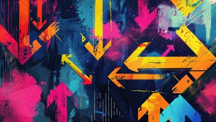 A vibrant and dynamic illustration of arrows pointing in different directions, symbolizing the diverse range of possibilities open to us through continuous learning.