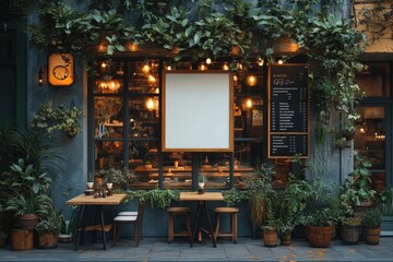 Customizable Mockup Billboards and White Promotion Posters for Restaurant and Coffee Shop Displays