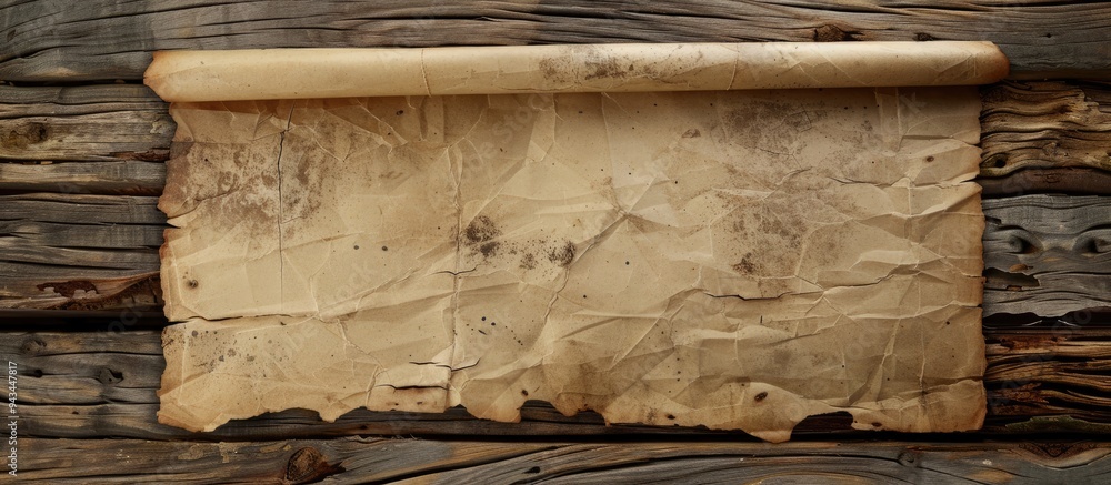 Aufkleber old paper background on weathered wood with copy space image
