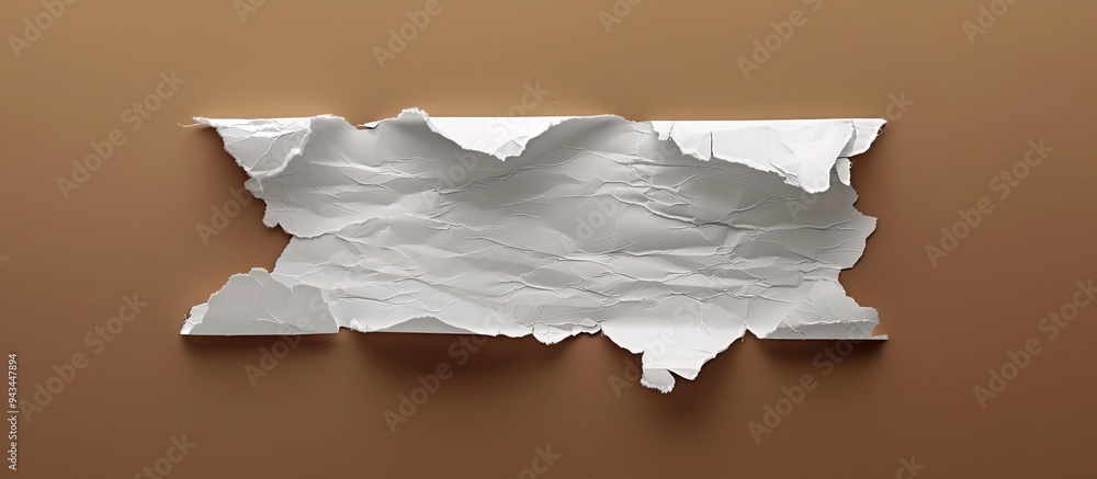 Aufkleber final exam words displayed on torn white paper against a brown background symbolizing the concept of