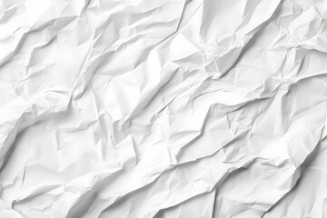 Obraz premium Crumpled white paper with varied texture and light shadows highlighting the creases, creating an abstract background ideal for design projects, stationery, or creative presentations