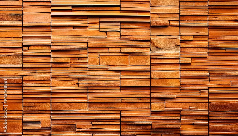 Sticker modern orange stone strip wall for texture and backgrounds