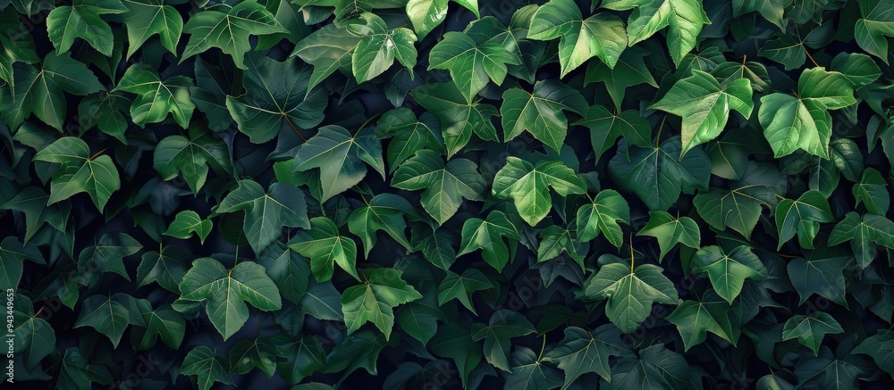 Aufkleber background image featuring a rich green ivy pattern of parthenocissus virginia creeper perfect for b