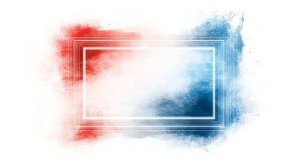 Stylish abstract frame design with red and blue paint splashes, ideal for modern art projects and creative backgrounds.
