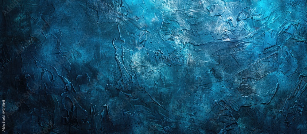 Poster decorative blue plaster texture with vignette for a grunge background ideal for showcasing designs w
