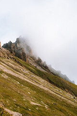 cloudy peak of mountain in Italy europa alps