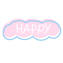 HAPPY letters for emotion, expression, mood, spring, summer, card, print, cartoon character, pastel element, plush toy, doll, cute patches, sticker, pet shop, store, online shopping, nature, garden