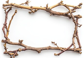 Cutouts from twigs and branches created a rustic wooden frame