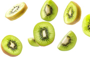 Fototapeta premium Kiwi fruit set on a white background