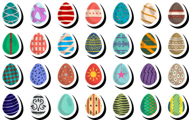 Illustration on theme celebration holiday Easter with hunt colorful bright eggs