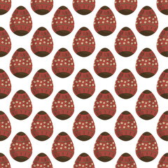 Illustration on theme seamless celebration holiday Easter with hunt colorful bright eggs