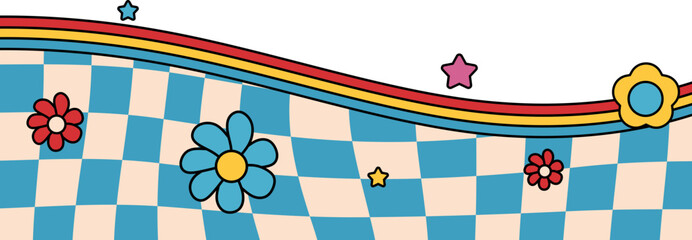 Obraz premium Flat Colorful Funky Border