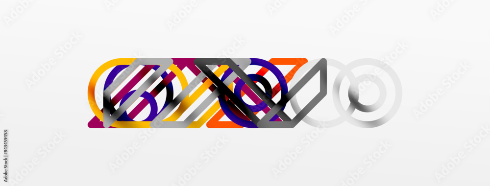 Poster abstract background - colorful circle lines technology or business digital template