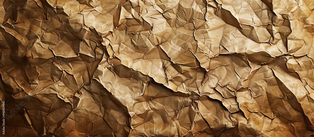 Aufkleber background with a textured surface resembling crumpled and creased recycled brown paper ideal for ad