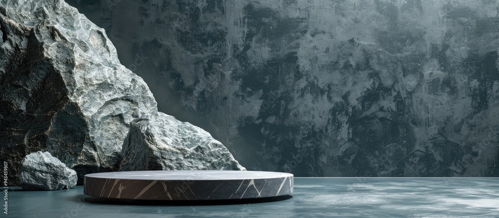 Aufkleber Backdrop featuring a podium with natural stone elements ideal for copy space image
