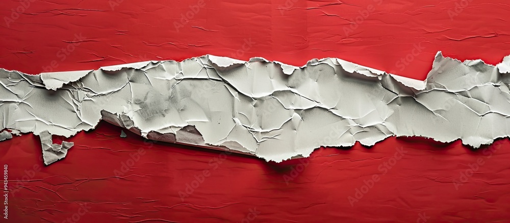 Poster A torn paper with a project timeline message is shown against a red backdrop symbolizing a project timeline with room for text or image. Creative banner. Copyspace image